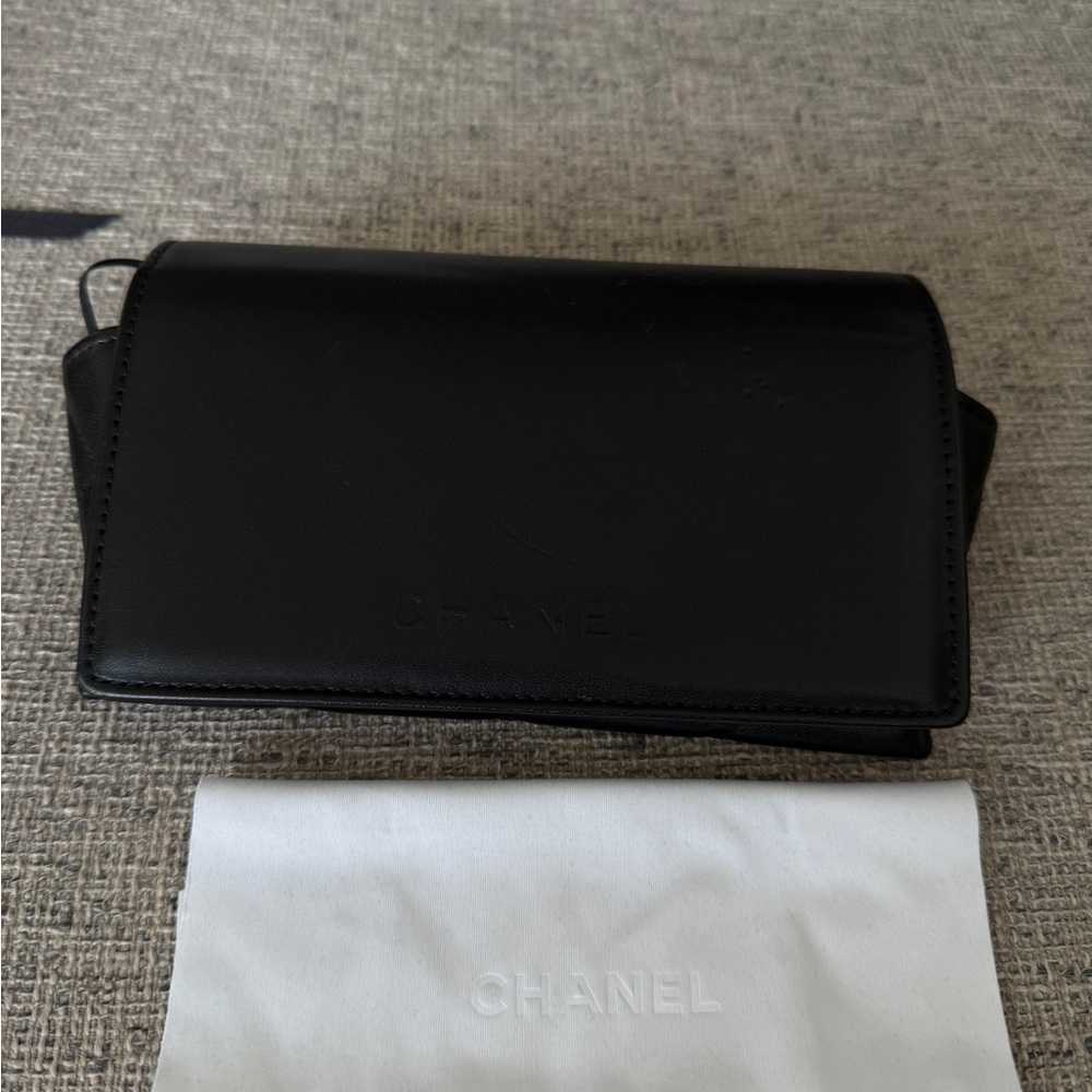 CHANEL Classic Black Leather Sunglasses Case